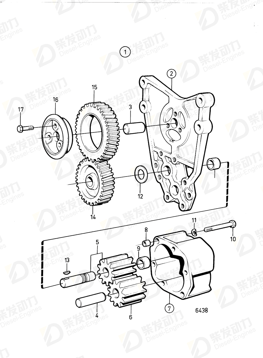 volvo penta Pin 1544127 Drawing